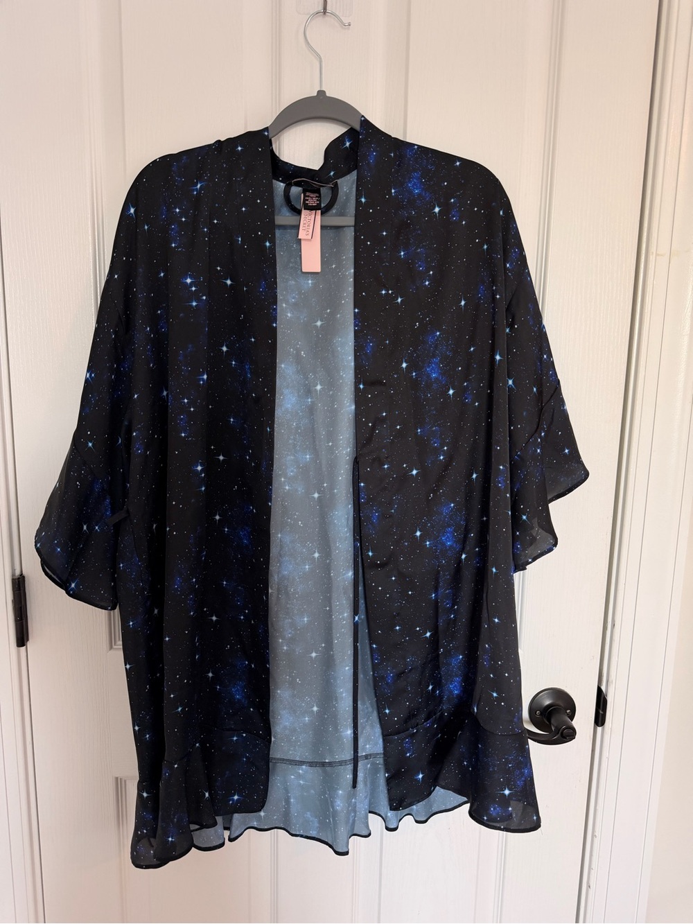 Victoria's Secret Sheer Starry Robe - Black and Blue